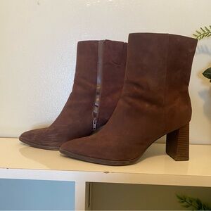 A New Day Brown Ankle Boots with Block Heel